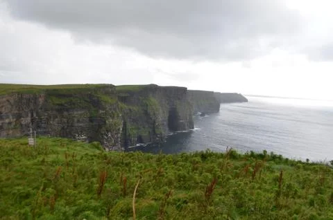View Looking South over The Cliffs of Moher in County Clare, Ireland Stock Photos