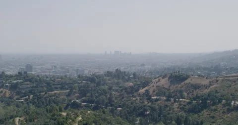View of Los Angeles From Griffith Observatory in Los Angeles, California Stock Footage 243129533