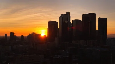 View of Los Angeles at Sunset Vídeo Stock 84456857