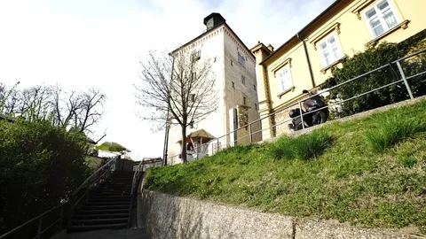 View on Lostrcak tower in Zagreb Видео 74371974