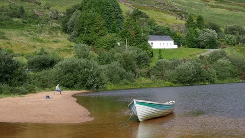 A View of Lough Nafooey Stock Footage 116361033