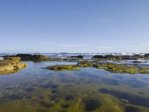 View of the low tide from the coast Fotos de archivo