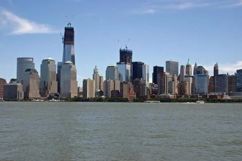 A view of lower Manhattan from across the Hudson River Stock Photos