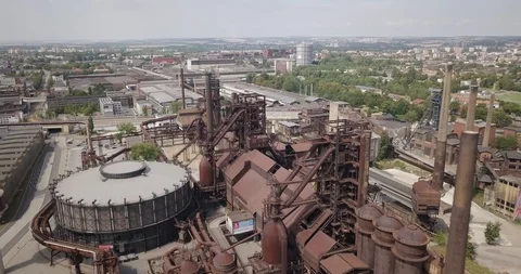 View of the lower Vitkovice district in Ostrava, Czech Republic. Stockbeeldmateriaal 121400416