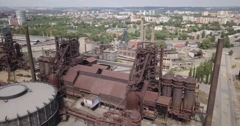 View of the lower Vitkovice district in Ostrava, Czech Republic. Stock Footage 121400418