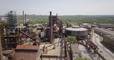 View of the lower Vitkovice district in Ostrava, Czech Republic. Vidéo 121400453