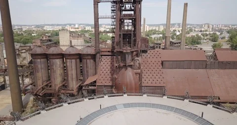 View of the lower Vitkovice district in Ostrava, Czech Republic. Stock-Footage 121400489