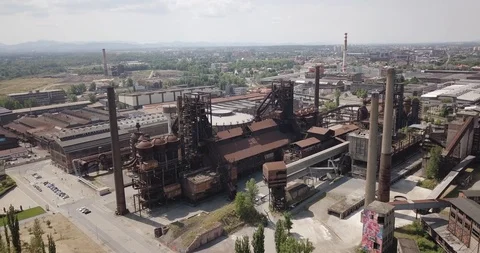 View of the lower Vitkovice district in Ostrava, Czech Republic. Vídeos de archivo 121400515