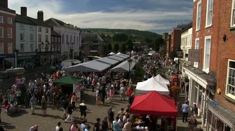 A view of the Ludlow town square during the 2012 Food Festival Stock Footage 11980334