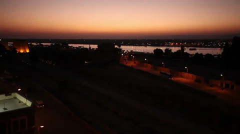 View of Luxor after sunset, Egypt Stock Footage 38775102