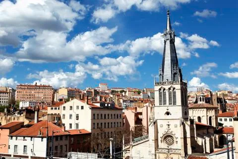 View of a lyon's district Stock Photos