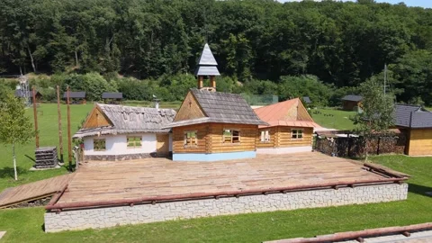 A view of the Lysa Hora Recreation Area in the village of Vysny Kazimir Vídeos de archivo 169237619