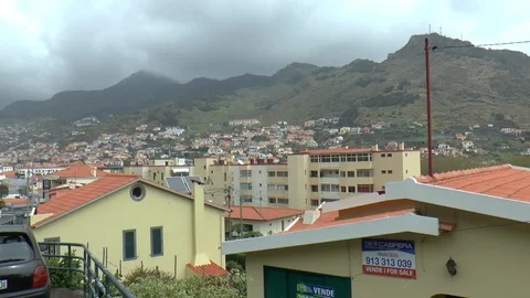 View of Machico from a High Vantage Point Stock Footage 127248968