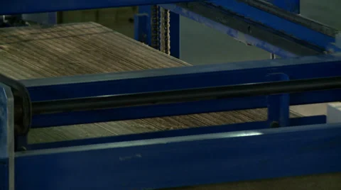 View of machine for sandwich panels manufacturing Stock Footage 32002755