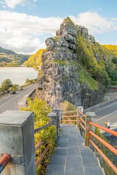 View from the Maconde viewpoint in Mauritius 스톡 사진