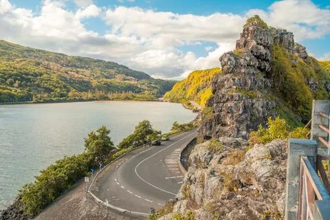 View from the Maconde viewpoint in Mauritius Stock Photos