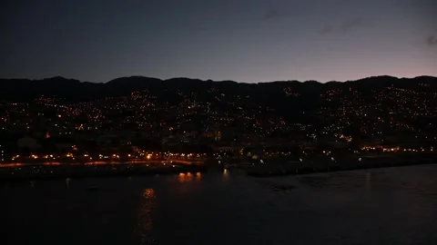 View of Madeira at dawn Video stock 245376067