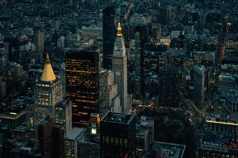 View of Madison Square and the Flatiron District in Manhattan, New York City Stock Photos