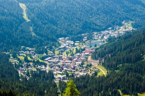 View of Madonna di Campiglio, a town in Trentino , Italy Stock Photos