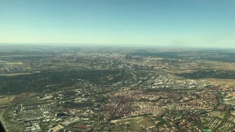 View of Madrid Spain from Airplane Window 3 Oct 2020 Stock Footage 141479493