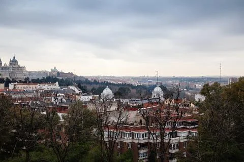 View on Madrid Spain winter Foto stock