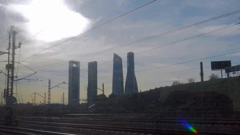 View of Madrid from the train window Stock Footage 102758868