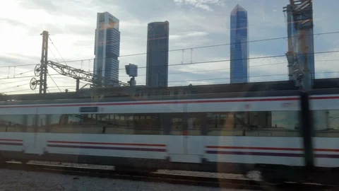 View of Madrid from the train window Stock Footage 102817080