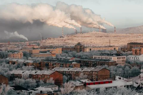 View of Magnitogorsk in winter. Stock Photos