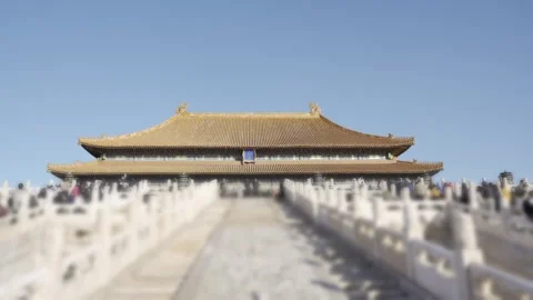 View of Main building Hall square of Forbidden City an ancient Chinese roya.. 库存影片 335577769