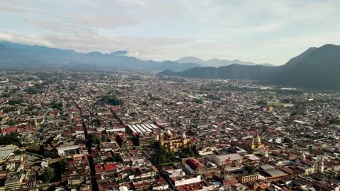 View of Main church of orizaba from a drone Stock Footage 163695005