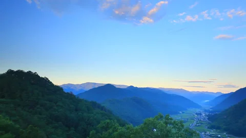 View of the Main Enclosure and the Mountains of Mt. Misaka from the Second Stock Footage 330484411
