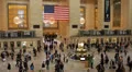 View of Main Hall Grand Central Terminal Train Station Commuters Passing Walking HD Footage