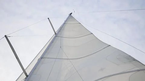 View of main sail and the sky Stock Footage 142606464
