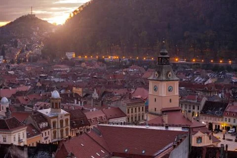 View of the main square at the Brasov Stock Photos