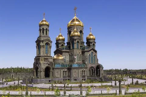 View of the Main Temple of the Armed Forces of the Russian Federation. Stock Photos