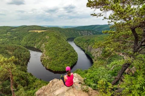 The view Maj, Vltava river. Stock Photos