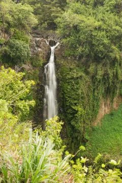 View of the Makahiku Falls Stock Photos
