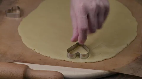 View of making Heart Cookies Stock Footage 296152993
