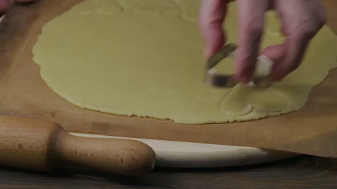 View of making Heart Cookies Stock Footage 296152996