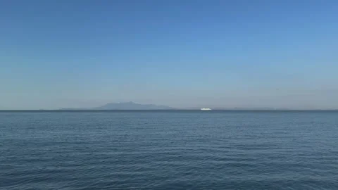 View of Malacca Strait With Cruise Ship Passing in The Middle Stock Footage 280216841