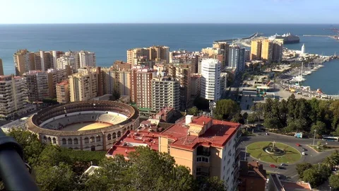 View of Malaga cityscape in Spain Stock Footage 130084578