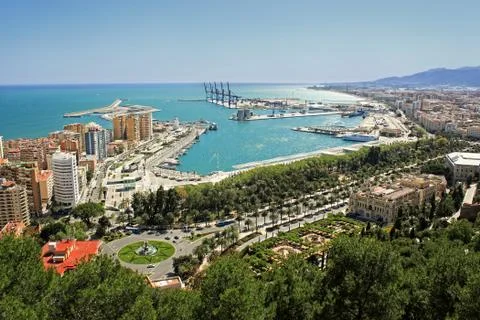View of malaga's port Stock Photos