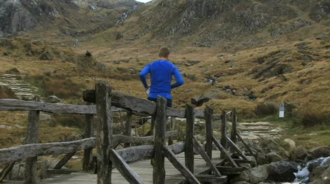 View on male running to camera Stock Footage 541534