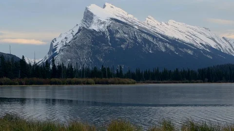 The view of Maligne Lake Stock Footage 107185922
