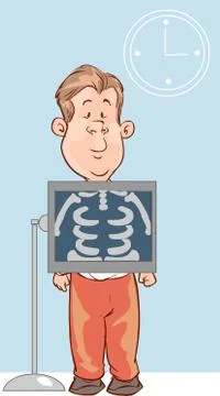 The view of man is holding a X-ray picture. Stock Illustration