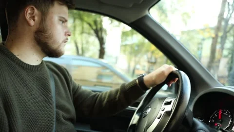 View of man riding car from inside Video stock 150043610