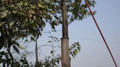 View of a man working at a construction site in Nepal. 스톡 동영상 335471489