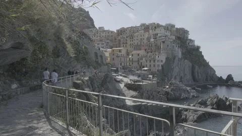 View of Manarola, Cinque Terre, Liguria, Italy Stock Footage 154743353