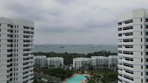 View from Mandarin Gardens condominium (by drone) Stock Footage 138513134