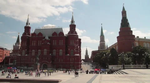 The view from the Manege square on State  the historical Museum Stock Footage 52923991